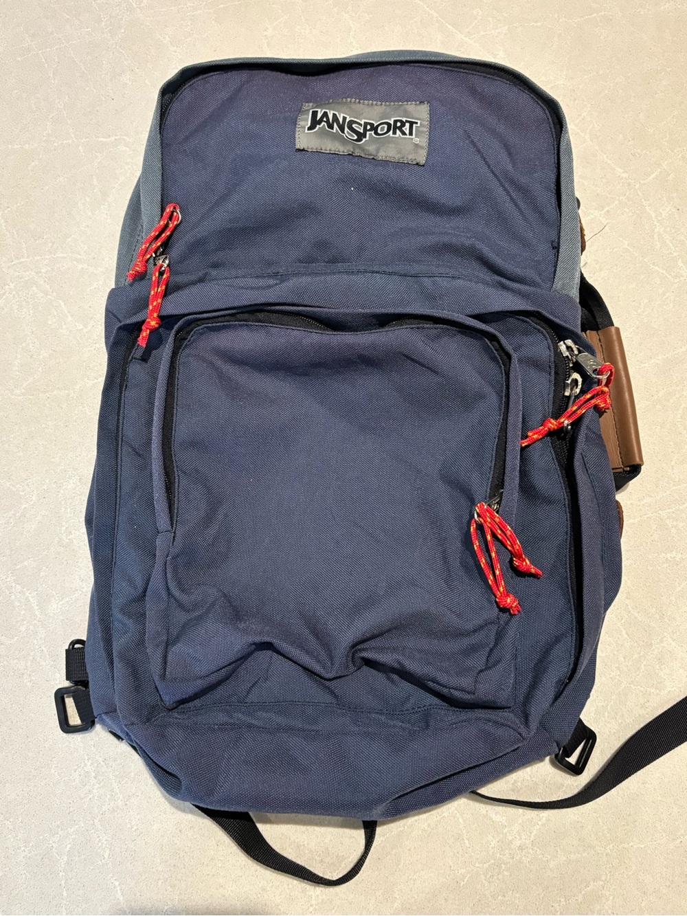 JanSport Cool Student Backpack Navy Blue Padded Laptop School Bag 34L